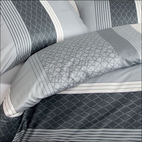 Janine mako satin bettwäsche messina design 4842 08 silber grau ...
