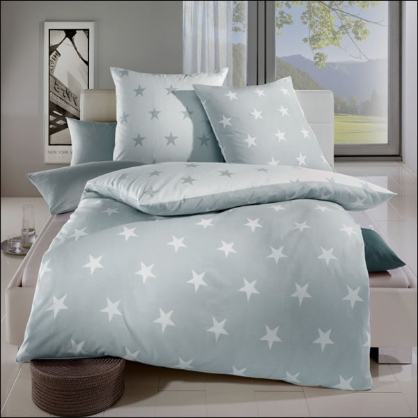 Kaeppel biber wende bettwäsche design stars schiefer grau silber ...
