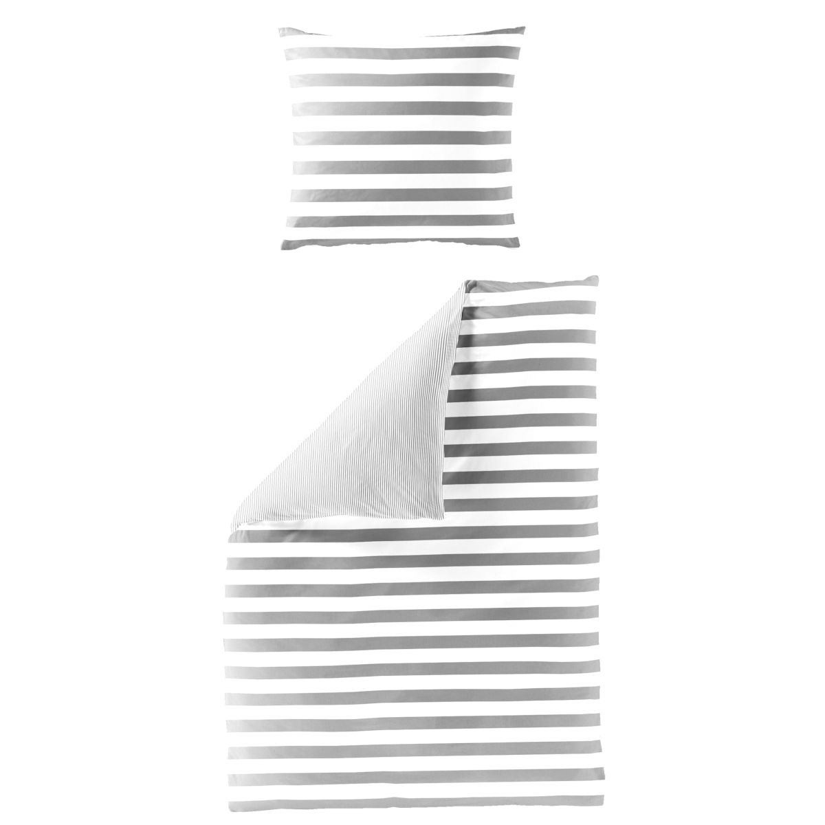 Bierbaum Bettwäsche Satin Basic – Kuscheliges Baumwoll-Satin-Set In Silber