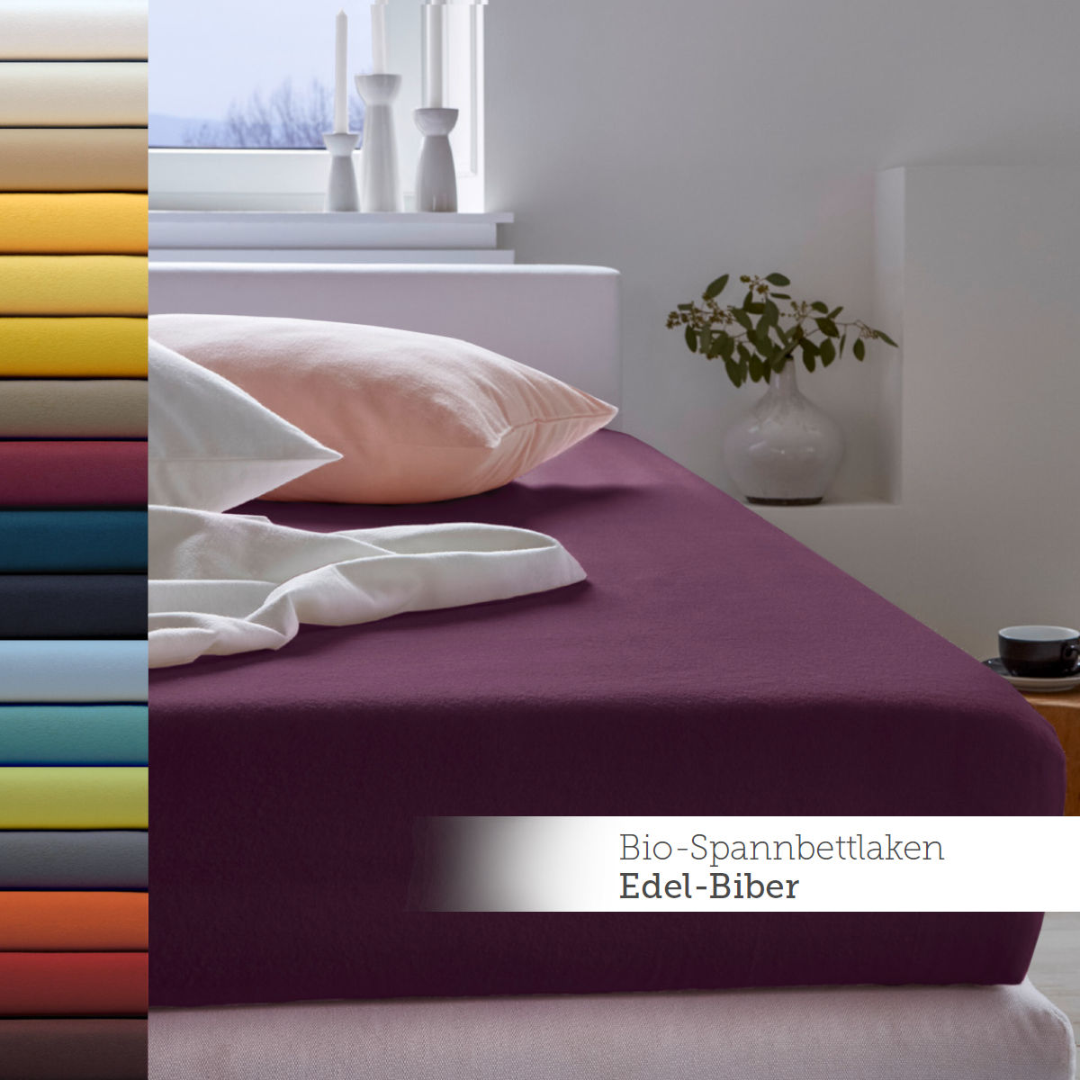 Cotonea Bio Edel Biber Spannbettlaken 80x200 bis 200x200 cm