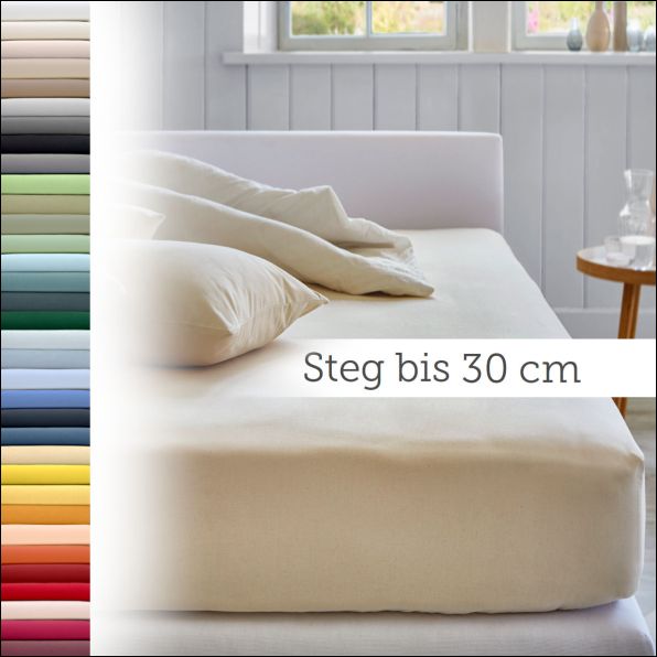 Cotonea Bio Jersey Spannbettlaken von 90x190 bis 200x200 cm - mit 30 cm Steghöhe