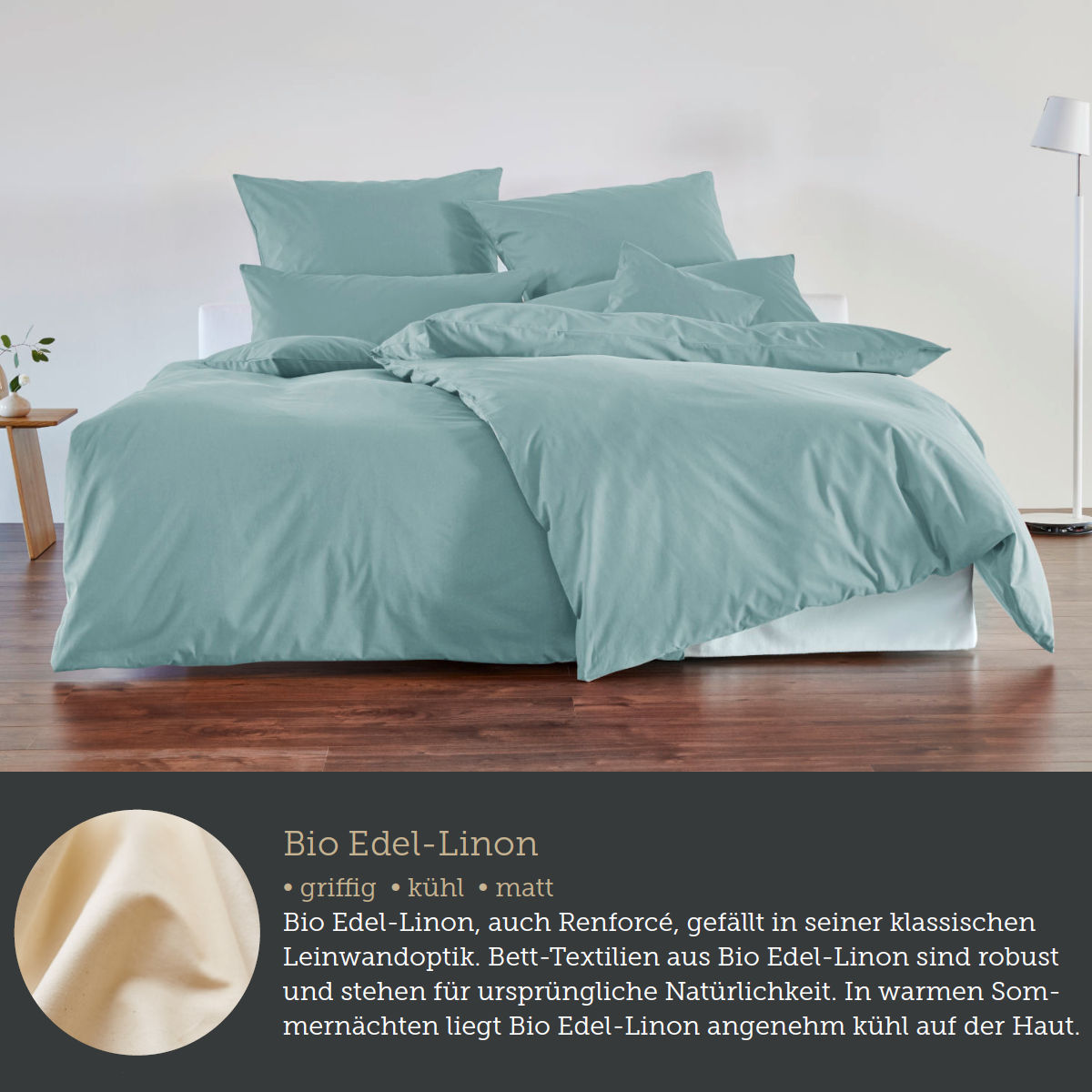 Cotonea Bio Edel Linon Uni Bettwäsche - versch. Farben - mit IVN BEST und GOTS