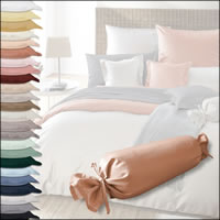 Curt Bauer Uni Mako Satin Programm 0000 - Nackenrollenbezug 15x40 - alle Farben