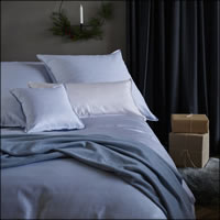 Curt Bauer Mako Brokat Satin Bettwäsche Bente in 200x220 cm 9033-0237 sky blau