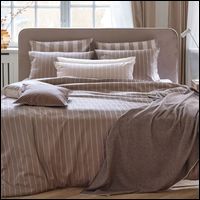 Curt Bauer Mako Brokat Damast Bettwäsche Belluno 200x220 cm 9035-1137 sepia