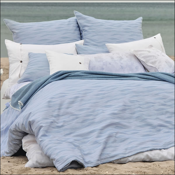 Curt-Bauer Mako Brokat Damast Bettwäsche Silence 9036-0245 aqua hellblau silber