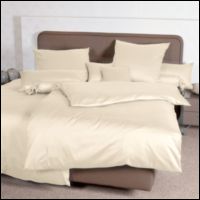 Janine Uni Mako Satin Bettwäsche Programm Colors 31001 in der Farbe 27 creme