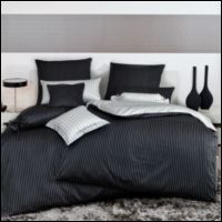 Janine Mako Satin Bettwäsche Programm modernclassic 3936-98 Farbe schwarz weiß