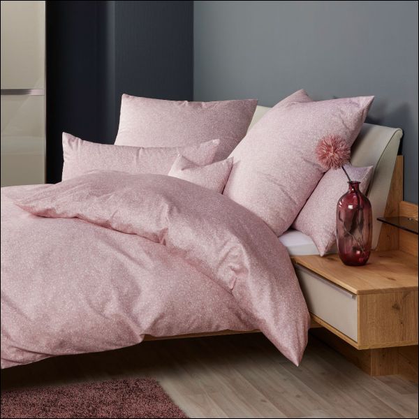Janine Mako Satin Bettwäsche Milano 45106-01 rosa beere Blumen Modern Blüten
