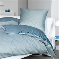Janine Mako Satin Wende-Bettwäsche J.D. 87053-02 steinblau denimblau Geometrisch