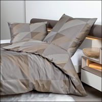 Janine Mako Satin Bettwäsche J.D. 87065-07 taupe geometrisch modern
