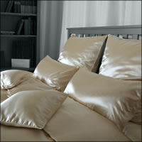 Seidenweber Collection 100% Seiden Bettwäsche Helios Farbe Tussah S7 beige natur