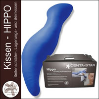 Centa Star Hippo Seitenschläferkissen in blau 130 cm 1. Wahl 2751.01