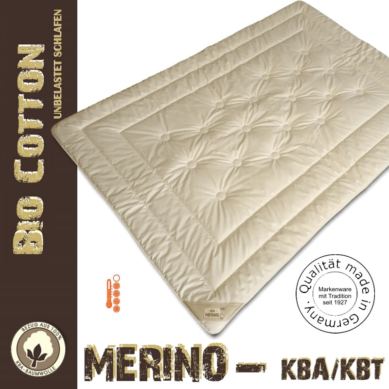 Franknatur Bettdecke KBT Merino Schafschurwolle – Winterdecke 135x200 Cm, Bio-Baumwolle, Waschbar