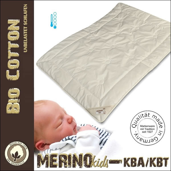 Merino kbT extra leichte Sommerdecke Kinderdecke kbA Baumwoll-Bezug