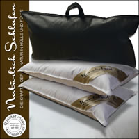 2x Luxus 3 Kammer Kissen in 40x80 cm Kopfkissen mit Satin-Biese