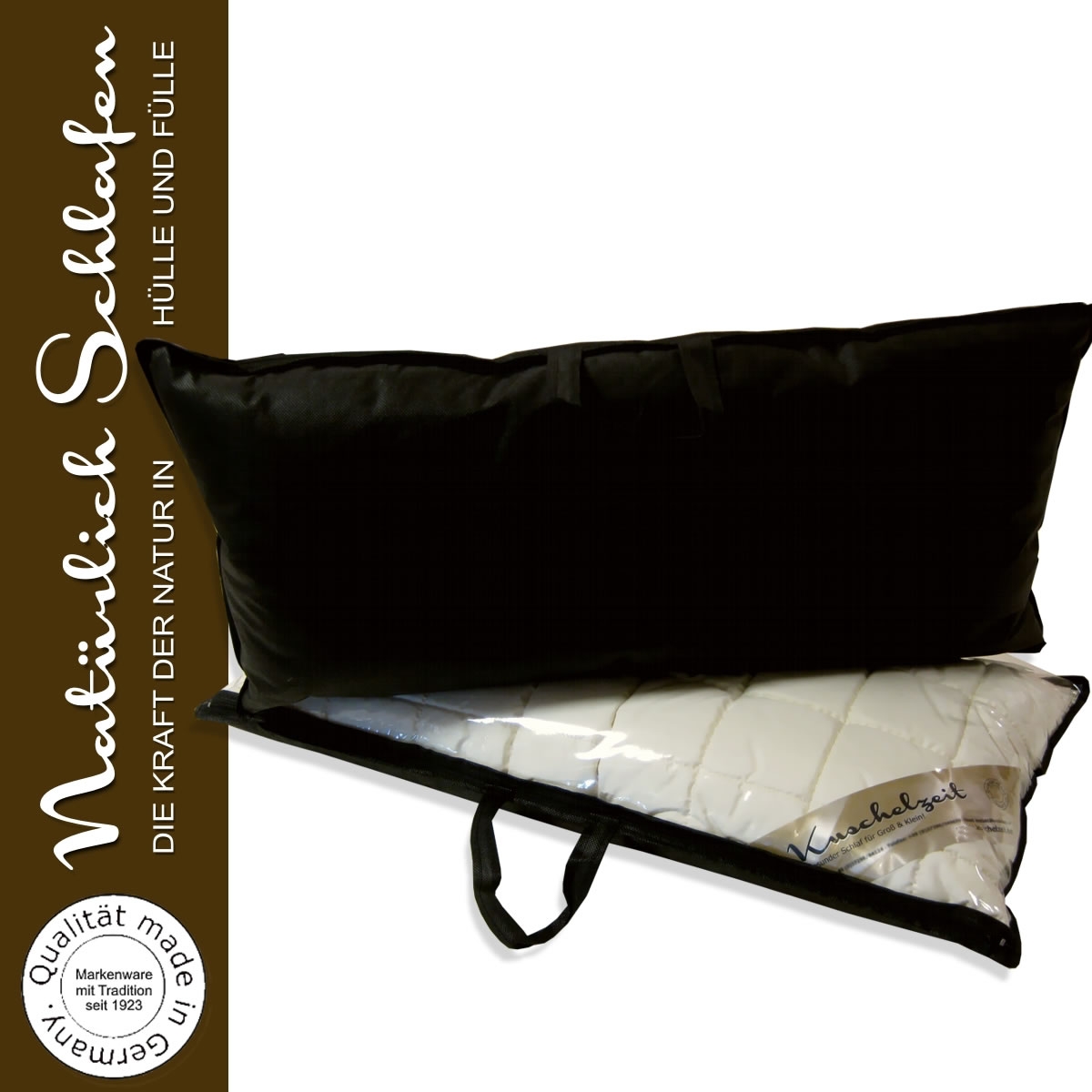 Merino Schafschurwolle Kopfkissen 80x80 Cm – 1000g Füllung, Mit Baumwollbezug, Made In Germany
