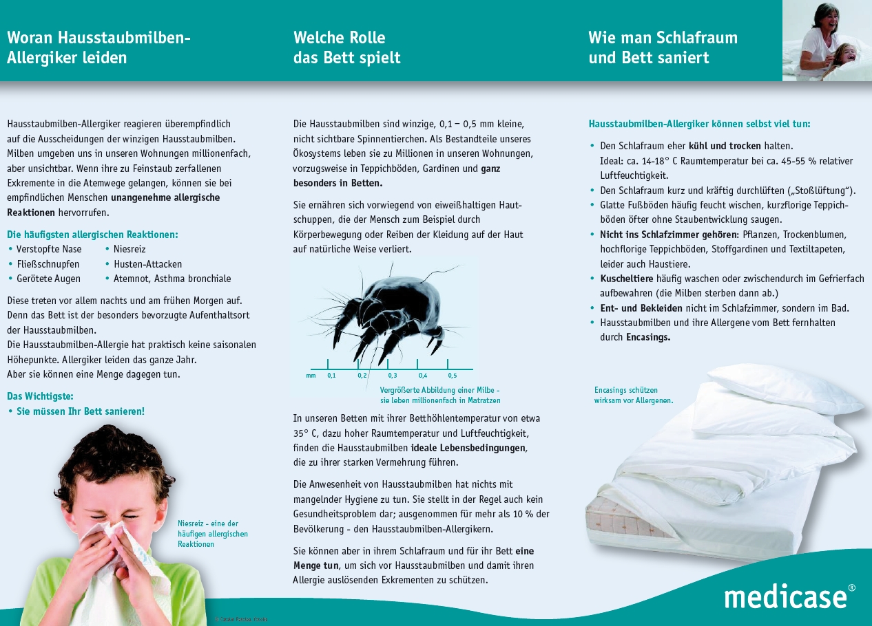 BNP Encasing Medicase Allergiker Kissen- Matratzen-Bezug milbendicht Bett- 