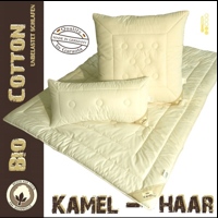 Kamelhaar Bettdecke - Sommerdecke mit Bio Bezug aus 100% kbA Baumwolle